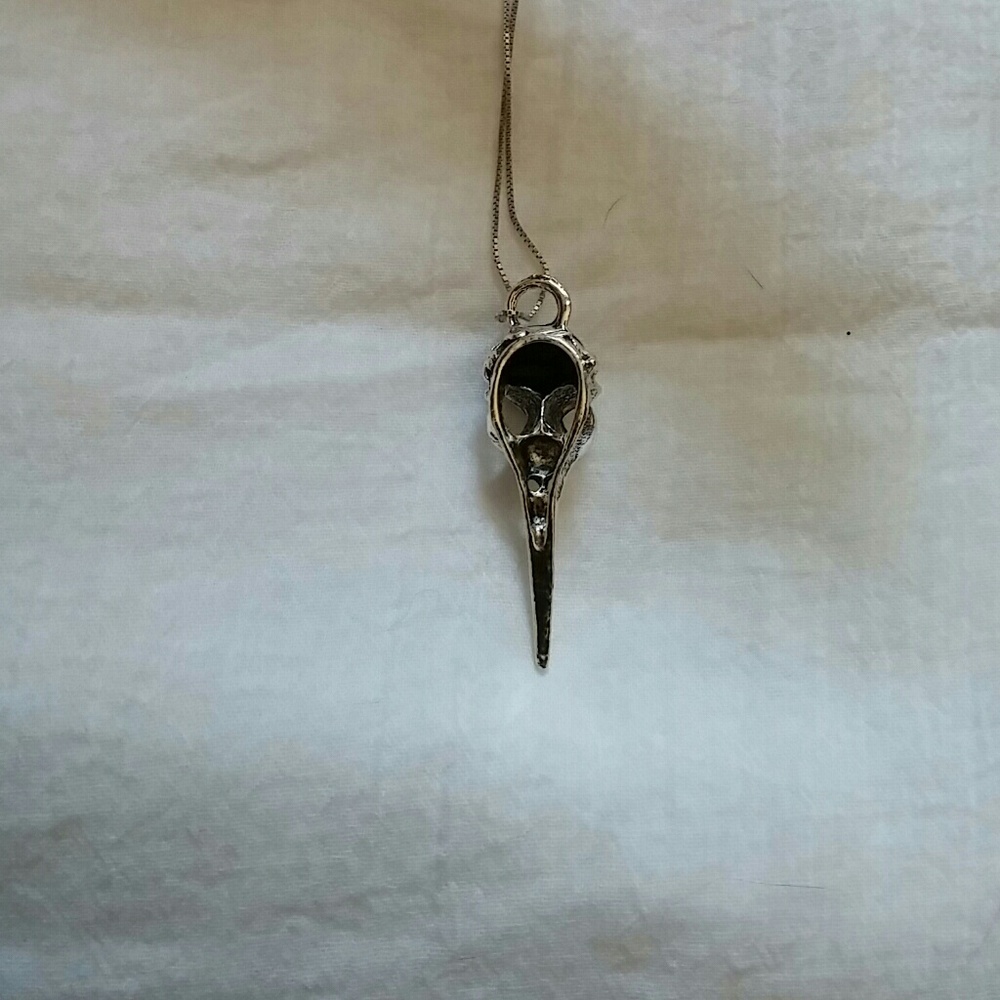 Gothic Noir Raven Sugar Skull Necklace - Picture 6 of 6